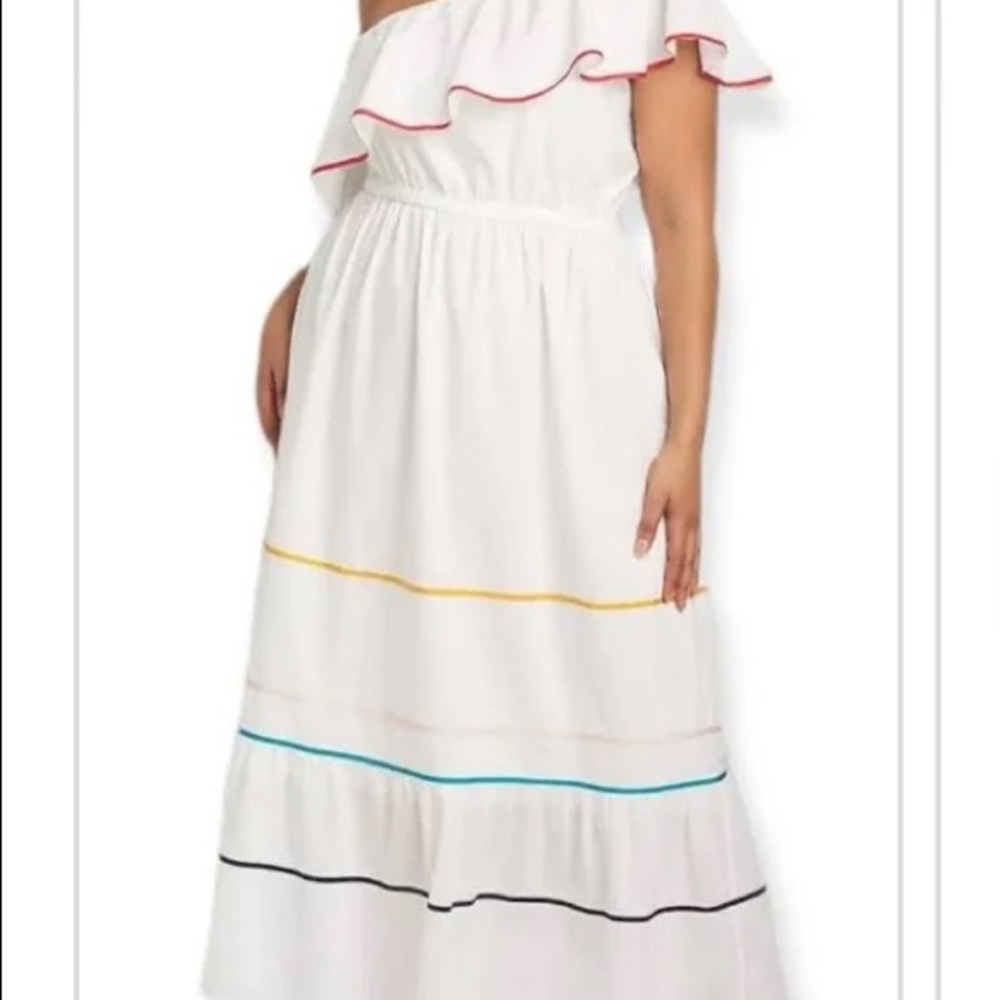 White linen dress maxi size 22w Lane Bryant
